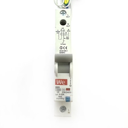 We Wyverne Electrical WERCBO B20 20A 20 Amp 30mA RCBO Circuit Breaker Type AC